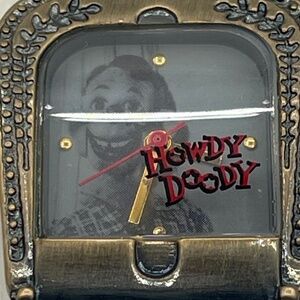 Vintage Valdawn 90’s Howdy Doody Watch Buckle Style Case Leather Band w/Tin NIB